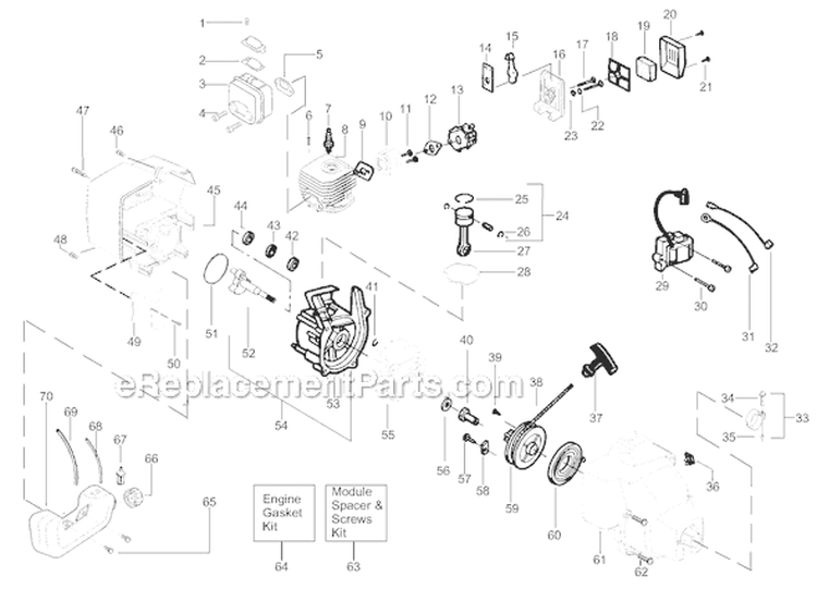 Page B Diagram and Parts List for FEATHERLITE LE Type 3 Weed Eater Trimmer